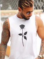 Chars de vêtements pour hommes T-shirts et réservoirs Décontracté Tank pour hommes Chic Joyau Cold imprimé Coupe régulière Haut d\