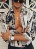 Chars de vêtements pour hommes T-shirts et réservoirs de réservoirs pour hommes Business Business Casual Collier Turndice imprimé Coupe normale Top été blanc