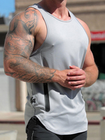 Chars de vêtements pour hommes T-shirts et réservoirs de réservoirs pour hommes Casual Jewel Col Col Gris Été
