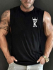 Chars de vêtements pour hommes T-shirts et réservoirs de réservoirs pour hommes Chic Cold Cold imprimé Régulier Fit Noir Summer Top