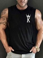 Chars de vêtements pour hommes T-shirts et réservoirs de réservoirs pour hommes Chic Cold Cold imprimé Régulier Fit Noir Summer Top