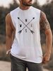 Chars de vêtements pour hommes T-shirts et réservoirs de réservoirs pour hommes Chic Joyau Cold imprimé Coupe régulière Top été blanc
