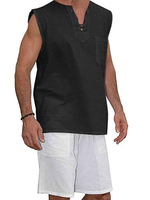 Chars de vêtements pour hommes T-shirts et réservoirs de réservoirs pour hommes V-Col V-Col Fit Fit Black Summer Top