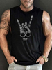 Chars de vêtements pour hommes T-shirts et réservoirs Hommes Casual Hommes Réservoir Chic Joyau Col Cou Imprimé Régulier Top noir Summer Top