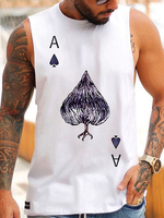 Chars de vêtements pour hommes T-shirts et réservoirs Hommes Casual Hommes Réservoir Chic Joyau Col Imprimé Coupe régulière Top Summer Top