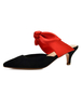 Chaton talon pompes à bout pointu satin chaussures mule arc pour les femmes