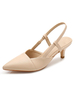 Chaton talon pompes abricot bout pointu slingbacks enfiler chaussures pour femmes