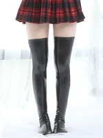 Chaussette Cosplay"idienne en caoutchouc chaussettes de genou pour adultes pour femme noire Déguisements Halloween