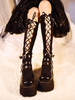 Chaussettes Avec Nœud Lolita Noires Accessoire À Lacets Lolita Gothiques En Polyester