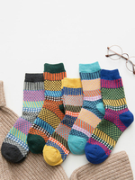 Chaussettes Bleu Mélange Poly/Coton Color Block