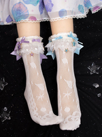 Chaussettes Douce Lolita Nœuds en dentelle blanche Accessoires Lolita