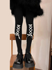 Chaussettes gothiques Lolita rose à lacets accessoire en polyester accessoires Lolita