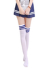 Chaussettes hautes à rayures blanches pour femmes