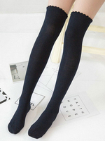 Chaussettes lolita en coton à mémoire de forme unicolore Déguisements Halloween
