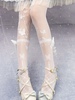 Chaussettes Lolita noires nœuds accessoire polyester motif papillon accessoires Lolita
