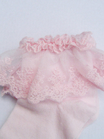 Chaussettes lolita roses avec dentelle Déguisements Halloween