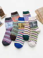 Chaussettes Noël Bleu Laine Géométrique