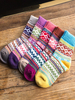 Chaussettes Noël Bleu Poly/Coton Mélange Géométrique