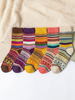 Chaussettes Noël Jaune Mélange Poly/Coton Géométrique