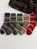 Chaussettes Noël Vert Coton Mélangé Géométrique