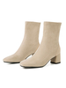 Chaussettes pour femmes Bottines Bottines en tissu élastique à bout carré et talon carré 2 "