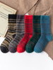 Chaussettes Rouge Mélange Poly/Coton Géométrique Noël