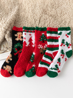 Chaussettes Rouge Polaire Motif Noël