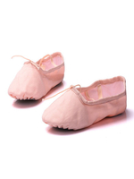 Chausson de pointe en toile en tissu Talon plate en toile confortable en toile été rose de bal