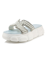 Chaussons de plage Chaussures à bouts ouverts et à talons ornés de perles