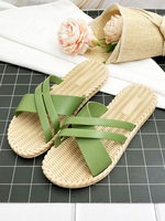 Chaussons de sandale en PVC vert à bout rond supérieur Sandales de plage