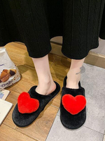 Chaussons Fausse Fourrure Imprimés Femmes avec Bout Rond Pantoufles Bicolores Hivers Chaud et Comfortable Intérieur