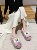 Chaussons Teddys Donald Hiver Femme Imprimés avec Bout Rond Bicolores Chaussons Chaud et Comfortable Intérieur
