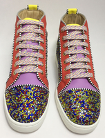 Chaussrues Homme en nubuck avec strass chaussures tendance à lacets