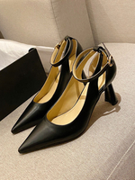 Chaussure à Talons Hautes Escarpins Femmes à Lacets avec Boucle à Bout Pointu à Cuir Synthétique Escarpins Femmes