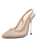 Chaussure à Talons Hautes Fins Escarpin Femmes avec Bout Pointu Creusant Unicolore Femmes