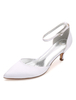 Chaussure de mariée en soie et satin à petits talons