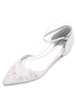 Chaussure de mariée exquise en soie et satin Talon plate avec dentelle Escarpin