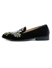 chaussure homme de Synthétique cuir mocassin de résine automne à semelle caoutchouche artistique noire brodée