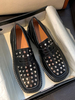 Chaussure Plateforme Mocassins Femmes Cloutées en Cuir Synthétique à Bout Carré avec Boucles Métals Noir Unicolore Chaussure Plate Mocassins Femmes