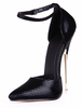 Chaussures à bout pointu en Synthétique noires avec bouton