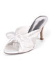 Chaussures à enfiler mules en satin blanc pour femmes