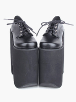 Chaussures à plateforme gothique noire Lolita à talons hauts avec lacet