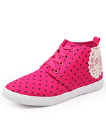 Chaussures à pois avec applique et tige haute