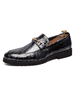 Chaussures à talon plat en cuir verni à bout rond pour homme