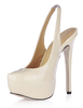 Chaussures à talons aigus écrues blanches en cuir verni
