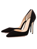 Chaussures à talons aigus noir en tissu mocassin de polyuréthane Synthétique