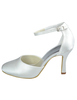 Chaussures à talons aigus pour mariage en satin rubans aux chevilles