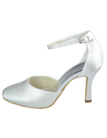 Chaussures à talons aigus pour mariage en satin rubans aux chevilles
