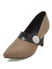 Chaussures à talons en daim pour femmes; kaki