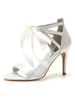 Chaussures à Talons Hautes Fins Sandales Femmes à Lacets avec Bout Rond à Cuir Synthétique Unicolore Chaussures à Talons Hautes Fins Sandales